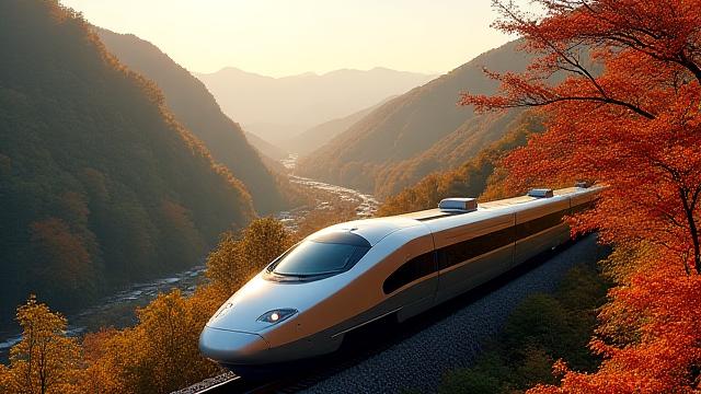 渓谷を走る日本の景観鉄道風景